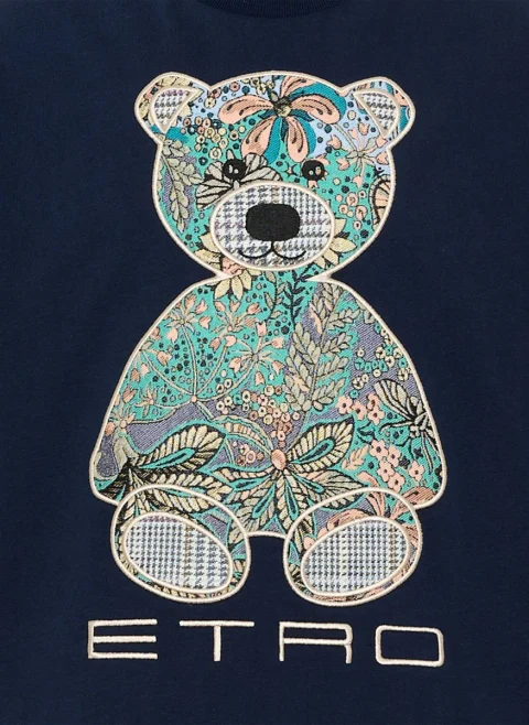 Тишърт с бродерия 'Bear' Etro Kids — снимка 7