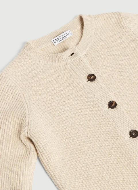 Жилетка от кашмир с 'English rib' дизайн Brunello Cucinelli Kids 8-10 — снимка 3