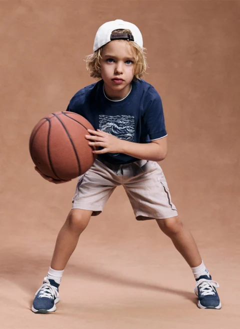 Бермуди с лен 'Cargo' Brunello Cucinelli Kids 12 — снимка 4