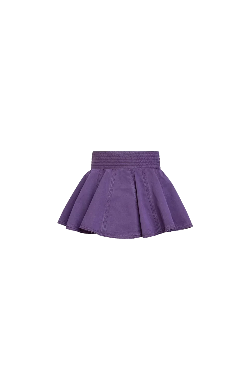 Denim Peplum Belt in Violet