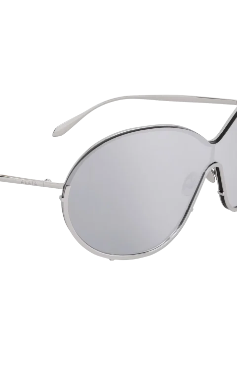 66mm Metal Round Sunglasses in Silver — снимка 2