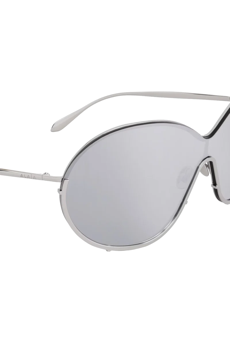 66mm Metal Round Sunglasses in Silver — снимка 2