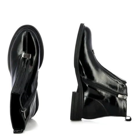 Дамски Равни Боти CARLO FABIANI – 261-1120 BLACK NAPLACK — снимка 5