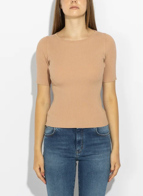 Тишърт от фино плетиво Weekend Max Mara Wkdgola — снимка 2