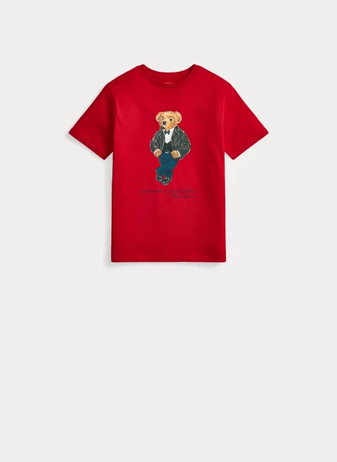 Тишърт с принт 'Polo Bear' Ralph Lauren Kids 7-14 — снимка 4