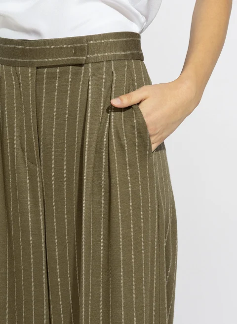 Панталон с фино райе Max Mara Mxmrio — снимка 2