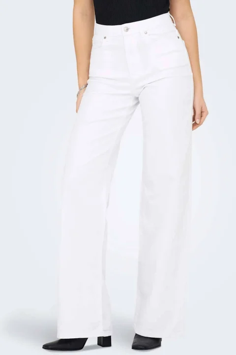 Jeans Onlmadison Blush Hw WideCro 15310632 C-N100 white — снимка 2