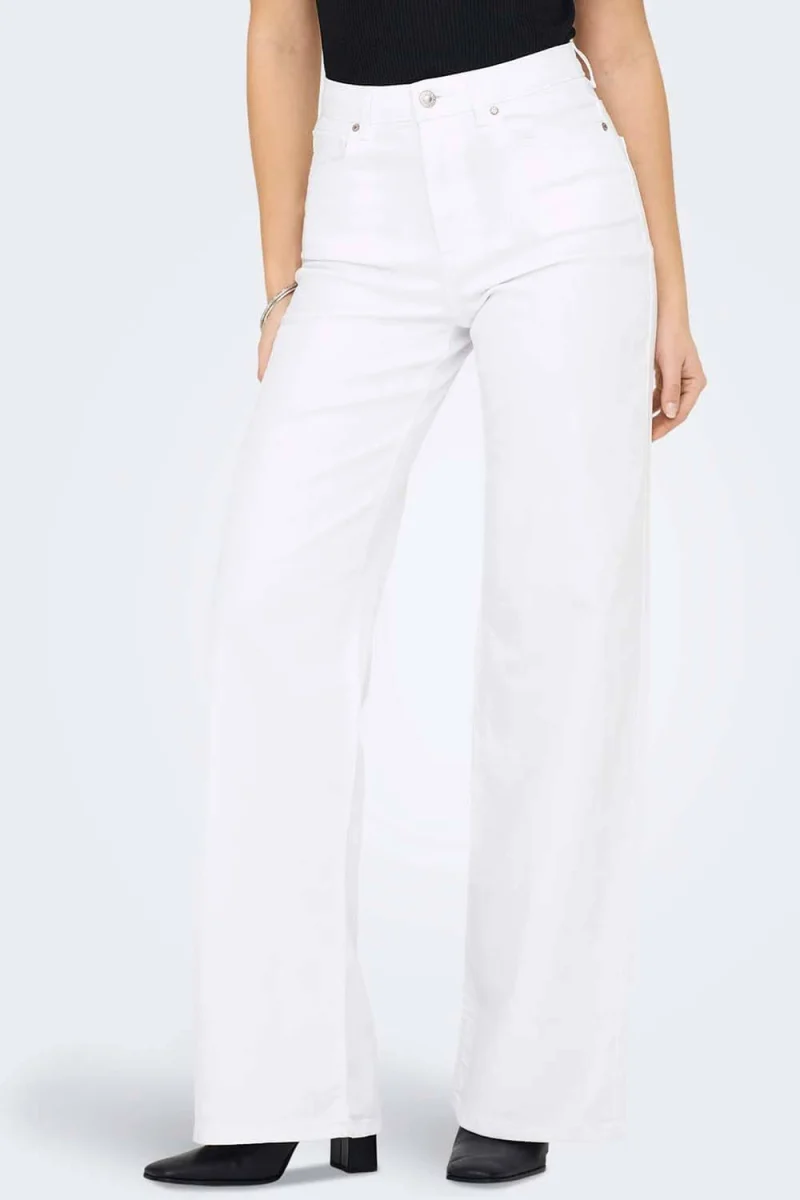 Jeans Onlmadison Blush Hw WideCro 15310632 C-N100 white — снимка 2