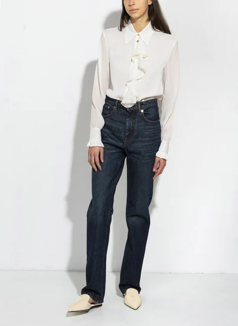 Риза с дантелени детайли Alberta Ferretti — снимка 2