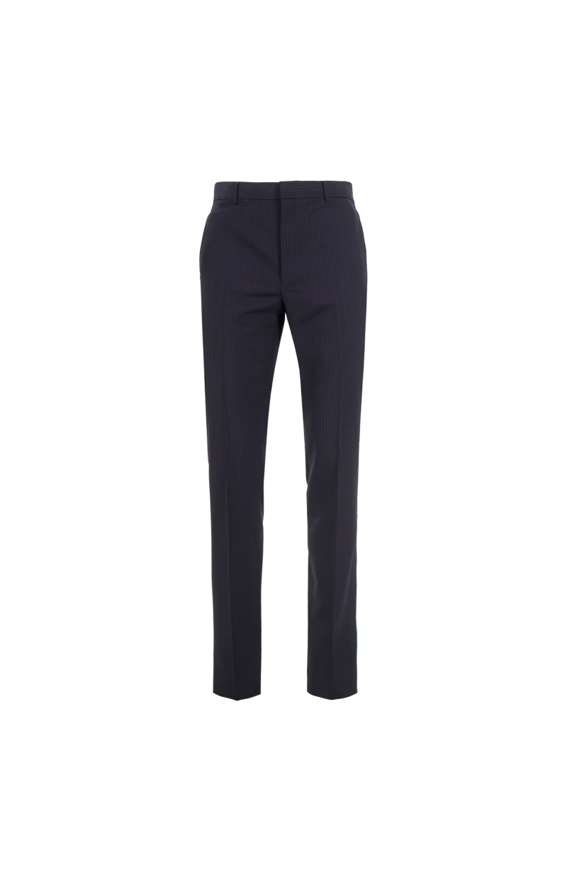 Tailored Wool Trousers in Navy