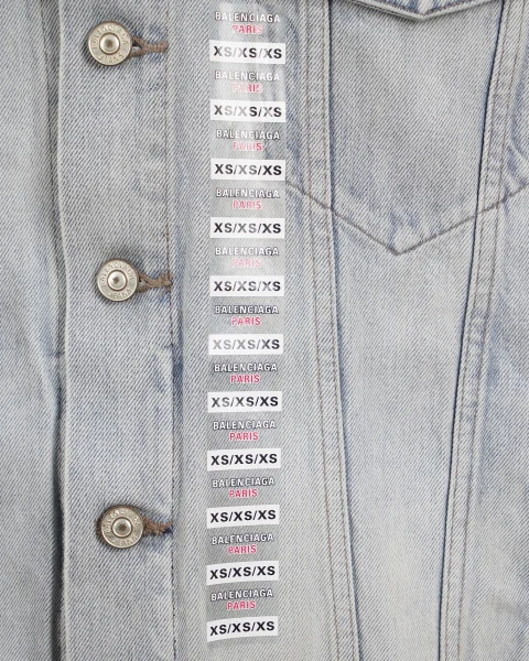 Oversized Sticker Stripe Denim Jacket — снимка 4