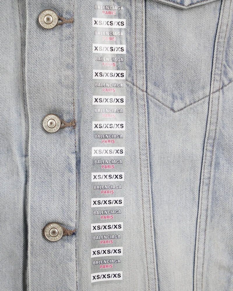 Oversized Sticker Stripe Denim Jacket — снимка 4