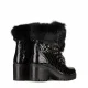 Дамски черни боти пух New Italia Shoes — снимка 4