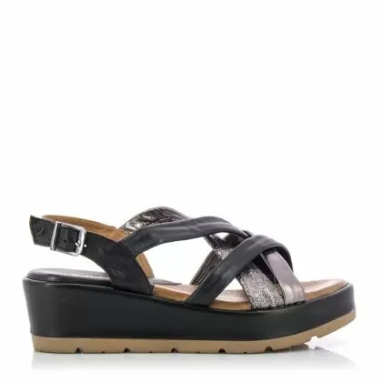 Дамски сандали на платформа PAPRIKA TIURAI – 030.20.9502 PAPRIKA BLACK-METALIC PEWTER