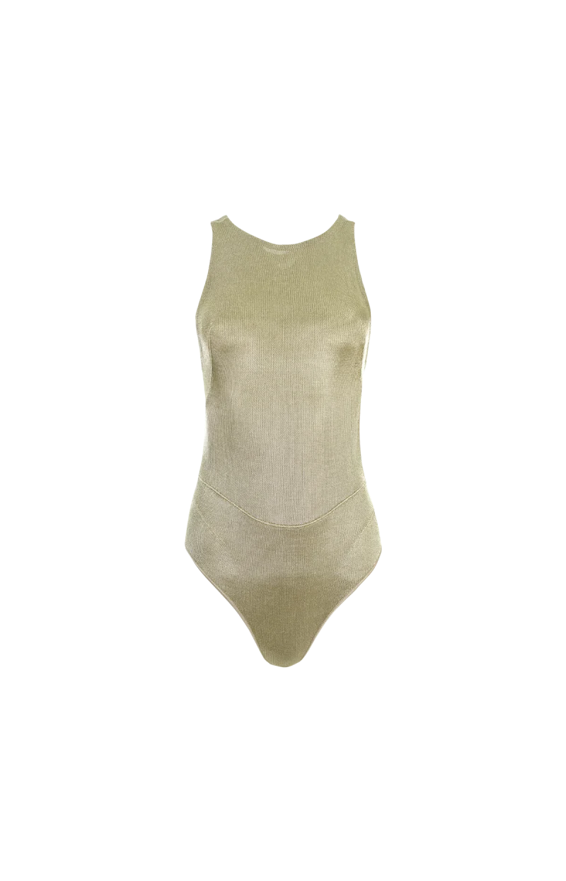 Metallic Knitted Bodysuit