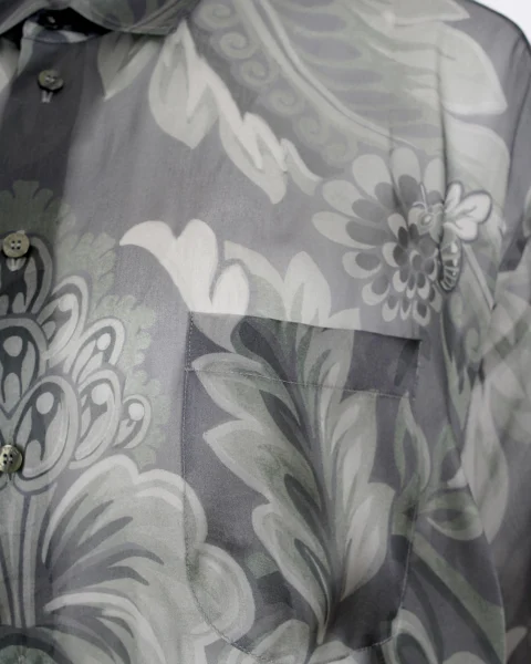 Printed Silk Shirt in Green — снимка 3