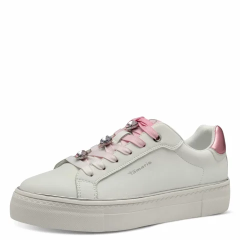 Дамски Сникърс TAMARIS – 1-23751-44-153 WHITE/PINK — снимка 3