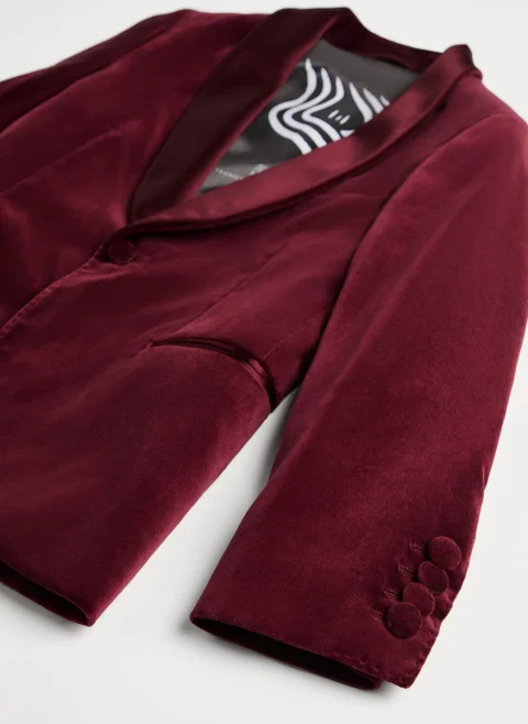 Сако от кадифе със сатенени детайли Brunello Cucinelli Kids 12 — снимка 3