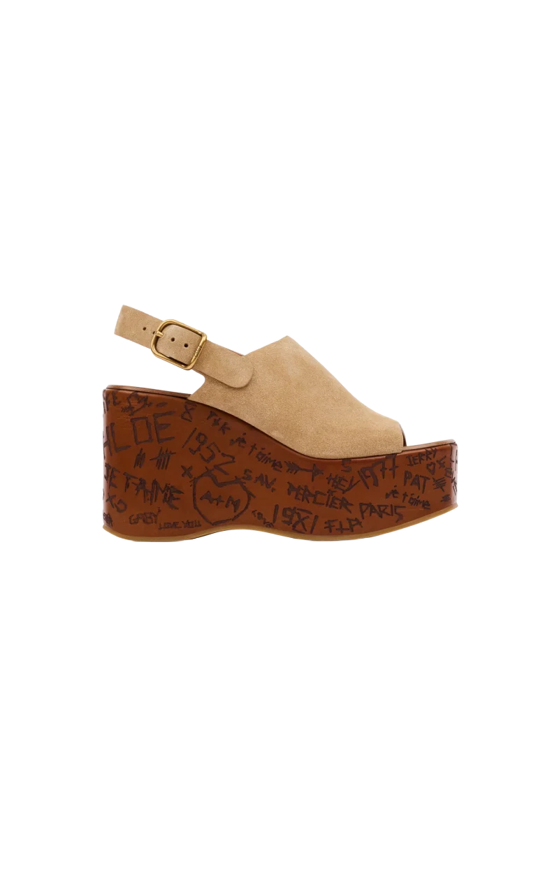 Maxime Wedge Sandal Beige