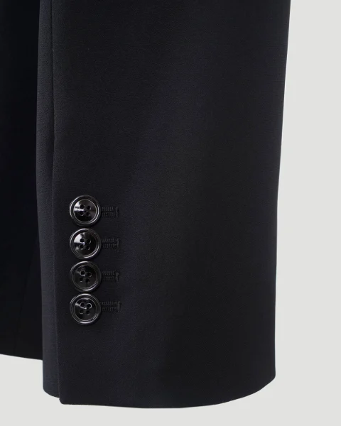 Leaf Crepe Jacket in Black — снимка 4
