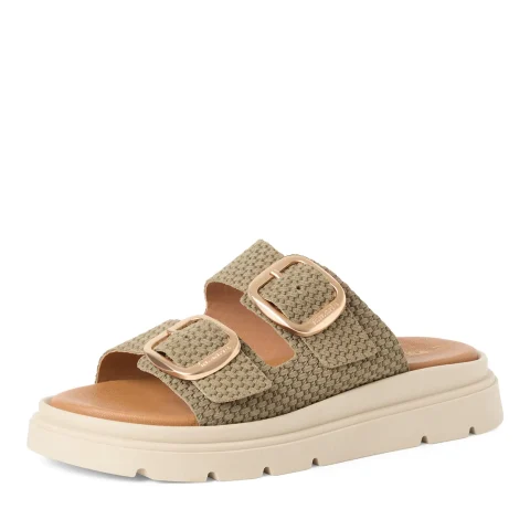 Дамски Равни Чехли TAMARIS – 1-27239-42-712 OLIVE STRUCT. — снимка 3