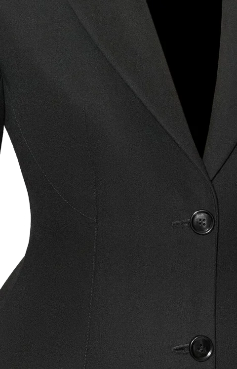 Light Wool Single-Breasted Jacket in Black — снимка 2
