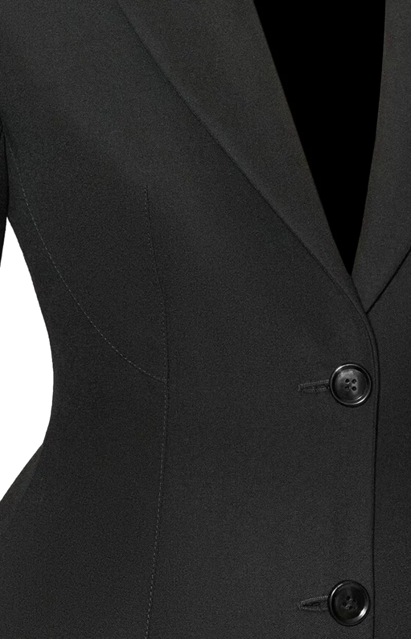 Light Wool Single-Breasted Jacket in Black — снимка 2