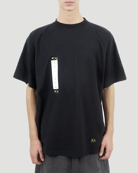 Printed Label Oversized T-Shirt in Black Faded — снимка 2