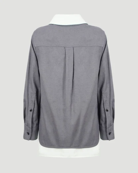 Relaxed Fit Double Layer Cotton Shirt — снимка 2