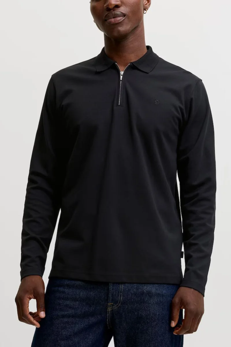 Polo Jprblaethan Zip 12299231 C-N10 black — снимка 2