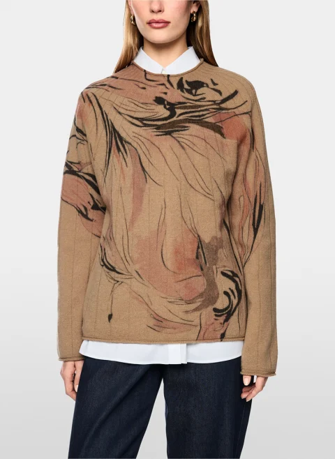 Фин пуловер с принт Marc Cain Collections