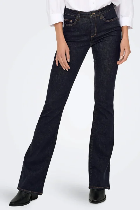 Jeans Onlblush Mid Fl Stayblue Rea023Noos 15327135 BS000042 dark blue denim — снимка 2