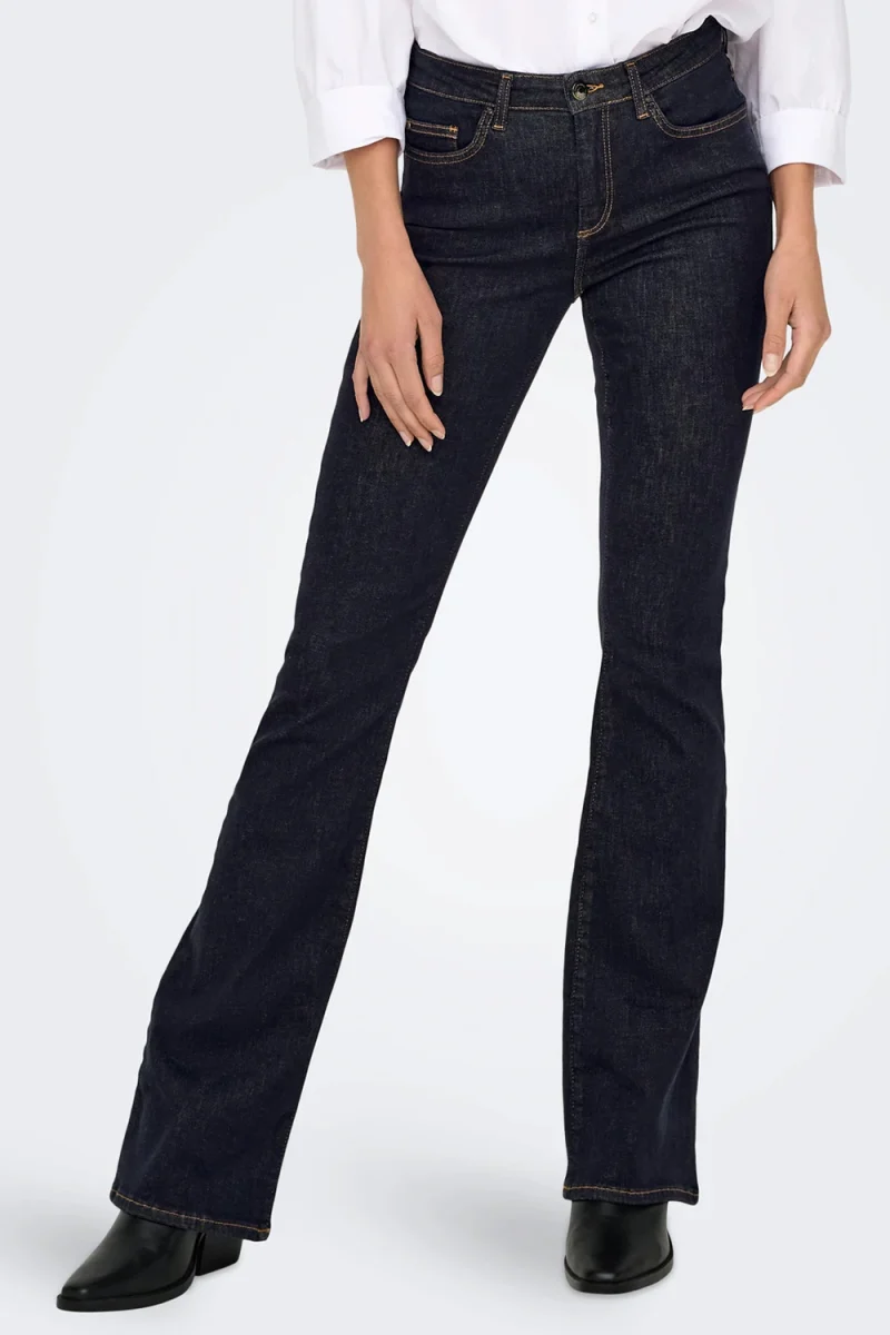Jeans Onlblush Mid Fl Stayblue Rea023Noos 15327135 BS000042 dark blue denim — снимка 2