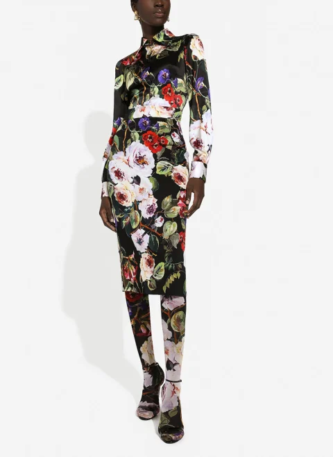 Копринена риза с флорален принт 'rose garden' Dolce&Gabbana — снимка 4