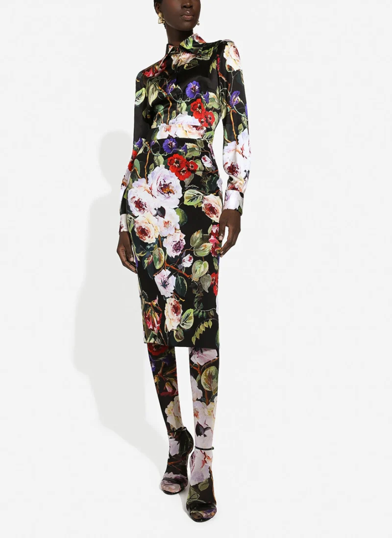 Копринена риза с флорален принт 'rose garden' Dolce&Gabbana — снимка 4