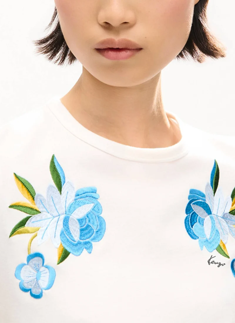 Тишърт с флорална бродерия 'Wildflower' Kenzo — снимка 4