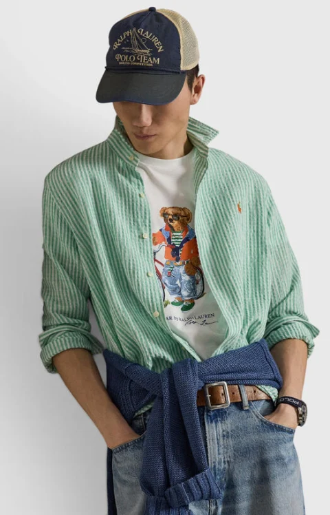 Бяла тениска с принт POLO BEAR — снимка 5