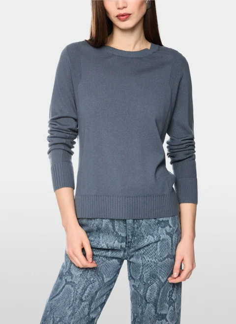 Фин пуловер с вълна Marc Cain Sports — снимка 6