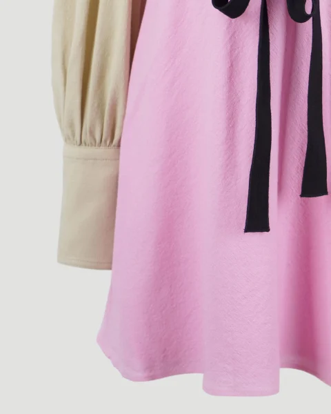 Two-Tone Mini Shirt Dress — снимка 3