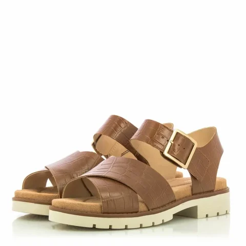 Дамски Равни Сандали CLARKS – 26176323 ORINOCO CROSS TAN INTEREST — снимка 2