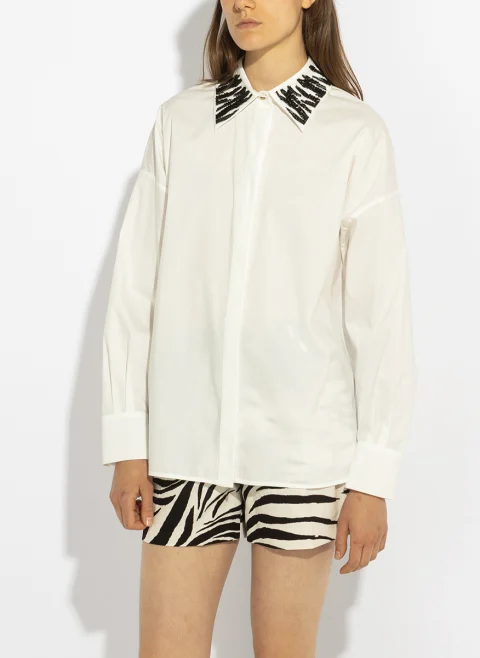 Риза с мъниста 'Oversized fit'' Max Mara Studio Mstgene — снимка 4