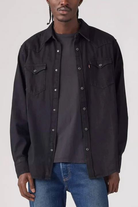 Риза Barstow Western Blacks 857440002 marble black denim r — снимка 2