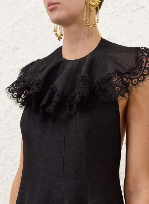 Миди рокля от лен и коприна 'Ascent Flutter Gown' Zimmermann — снимка 4