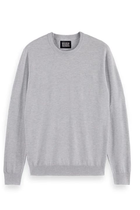 Плетено Core-Viscose Crewneck 179183 0606 grey melange