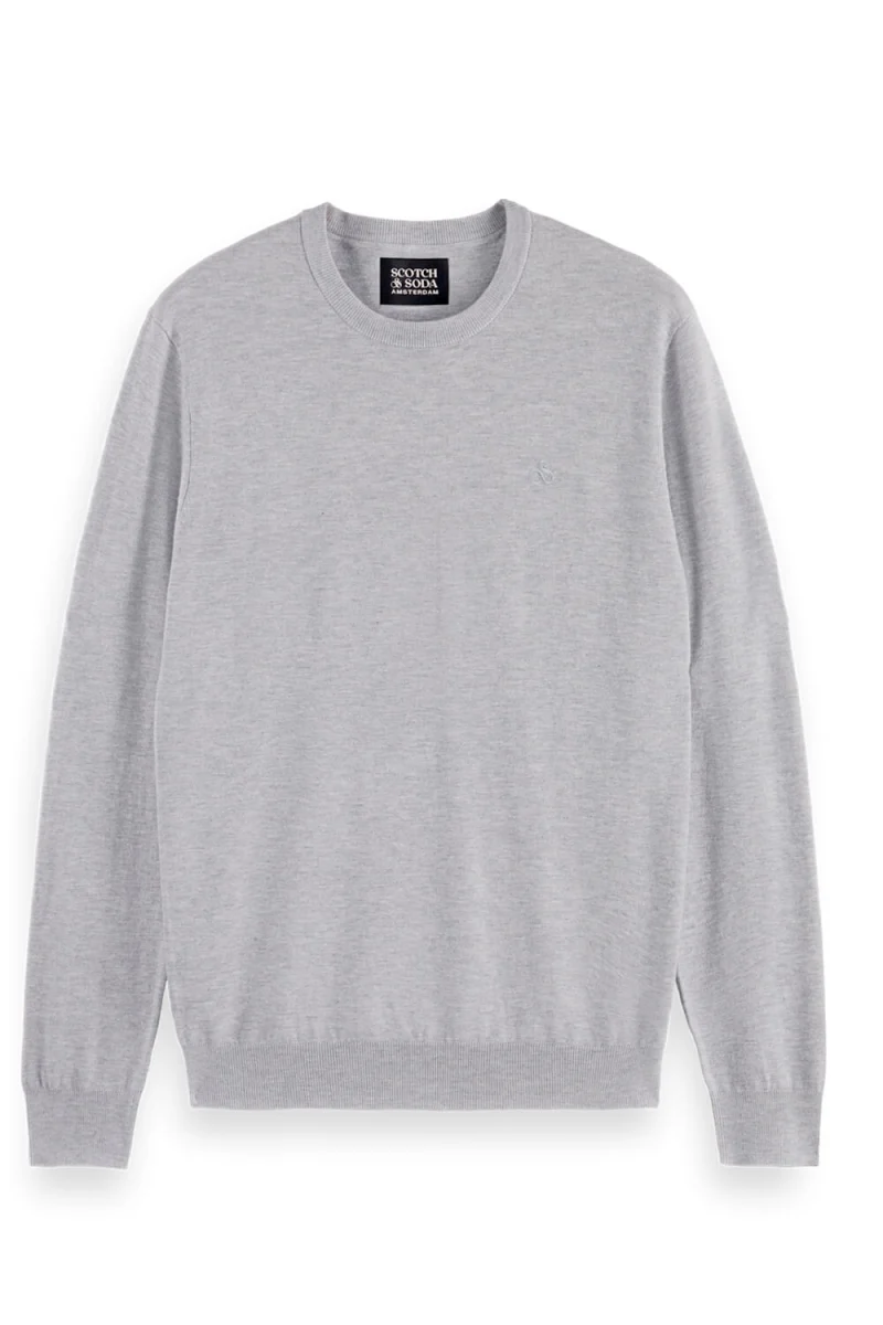 Плетено Core-Viscose Crewneck 179183 0606 grey melange