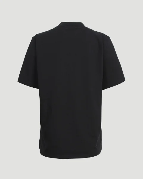 Volcano Logo-Appliqué Cotton T-Shirt in Black — снимка 3