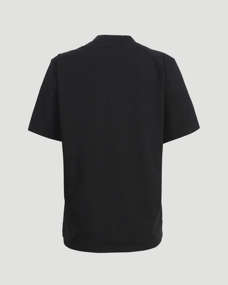Volcano Logo-Appliqué Cotton T-Shirt in Black — снимка 3
