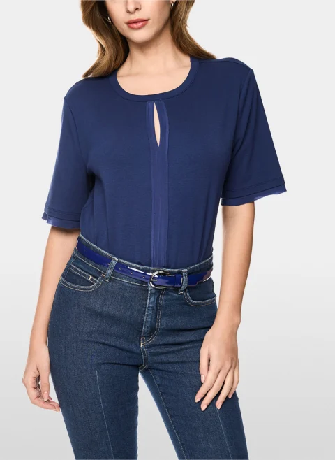 Тишърт с 'cut-out' детайл Marc Cain Collections