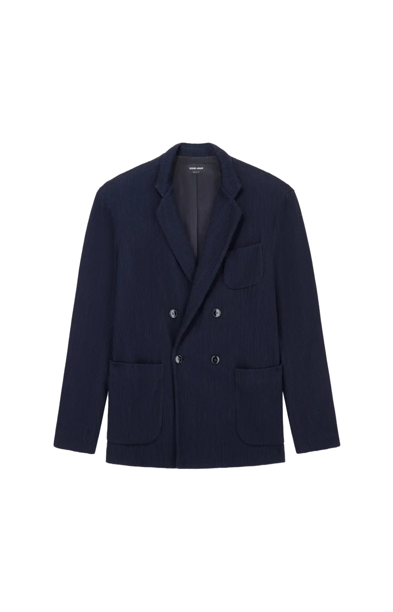 Regular-Fit Blazer in Seersucker Jersey