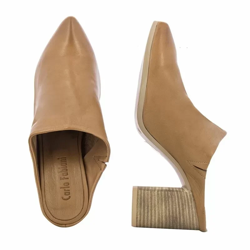 Дамски чехли CARLO FABIANI – 8801-offwhite201 — снимка 5